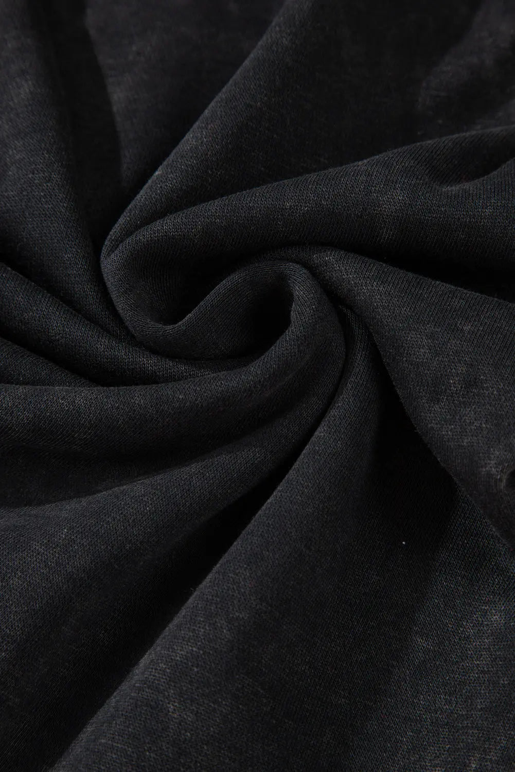 Black Solid Waffle Knit Patchwork Raglan Sleeve Sweatshirt Beagle Boutique Fashion Outlet