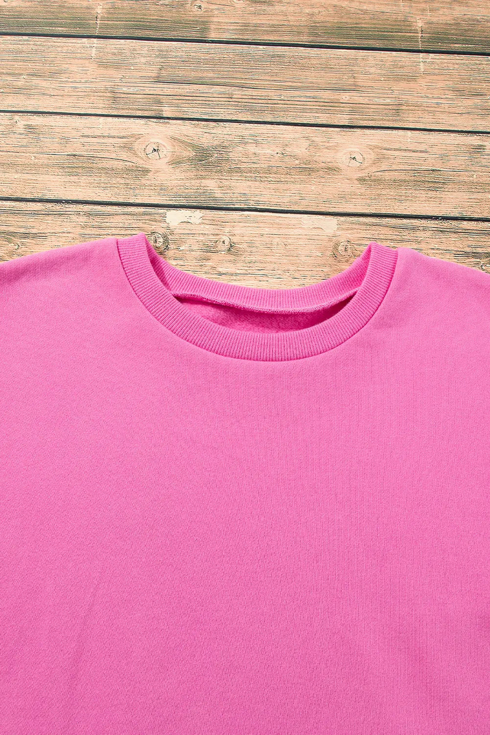 Bonbon Solid Fleece Lined Drop Shoulder High Low Sweatshirt - BB Fashion Outlet