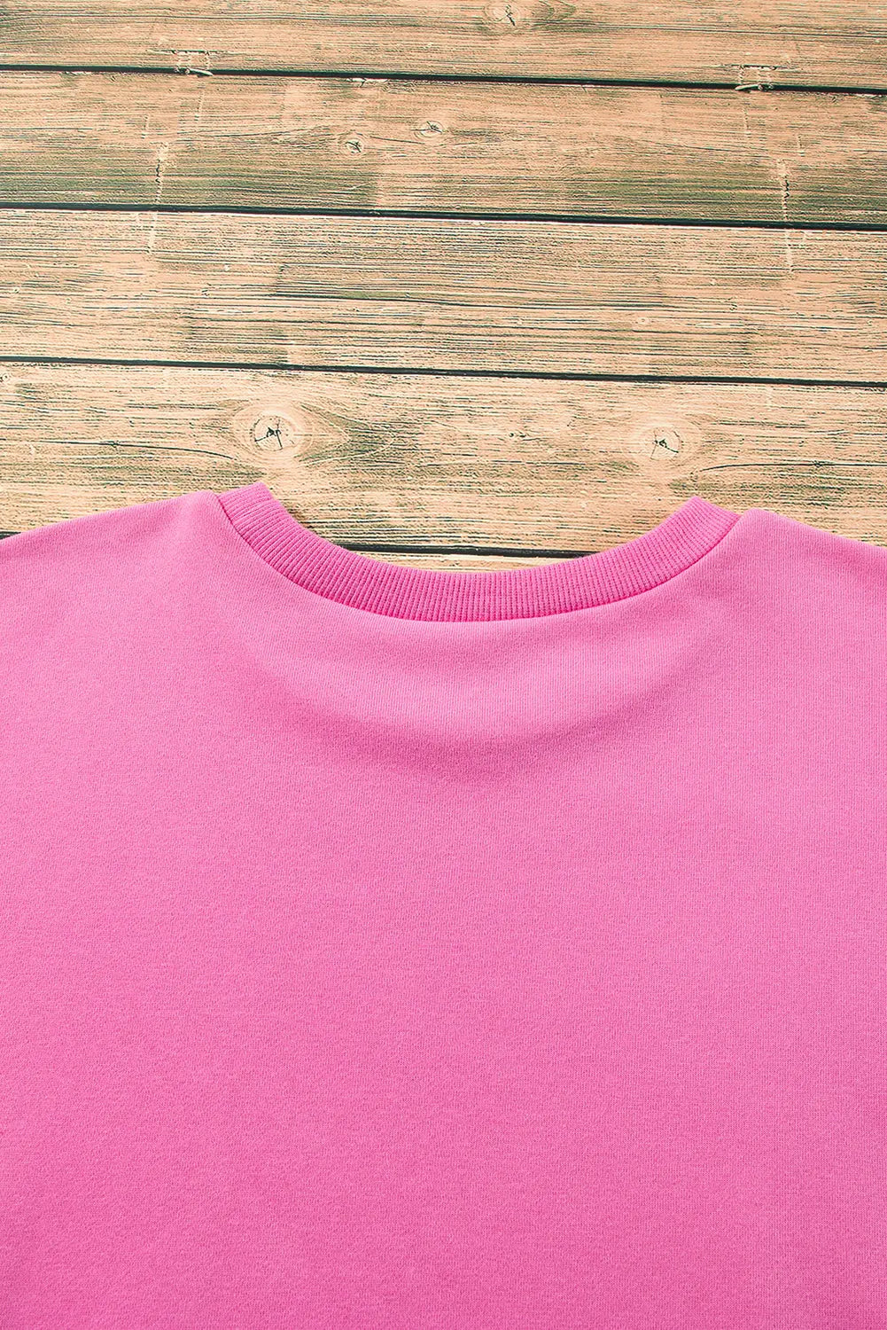 Bonbon Solid Fleece Lined Drop Shoulder High Low Sweatshirt - BB Fashion Outlet