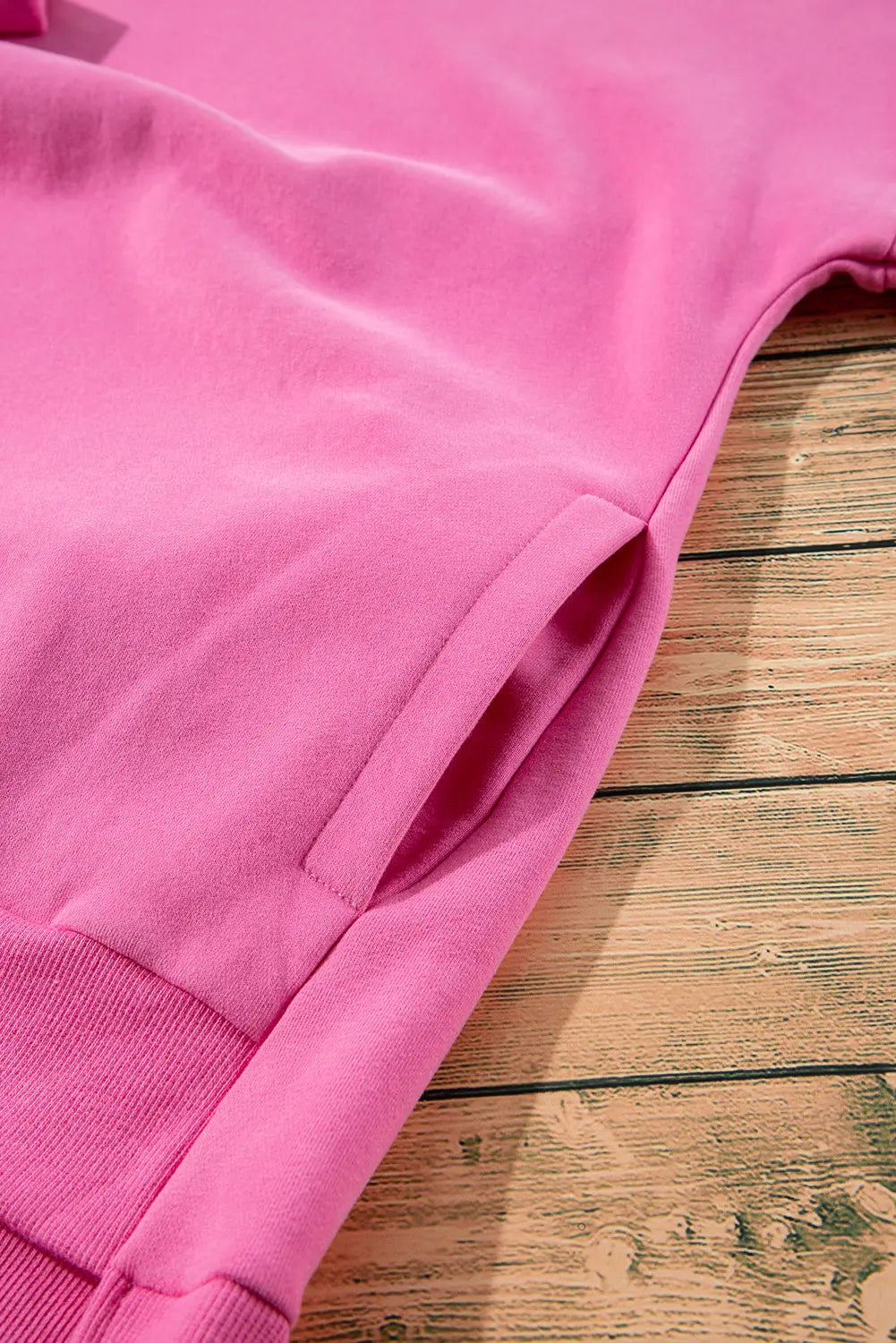 Bonbon Solid Fleece Lined Drop Shoulder High Low Sweatshirt Beagle Boutique Fashion Outlet