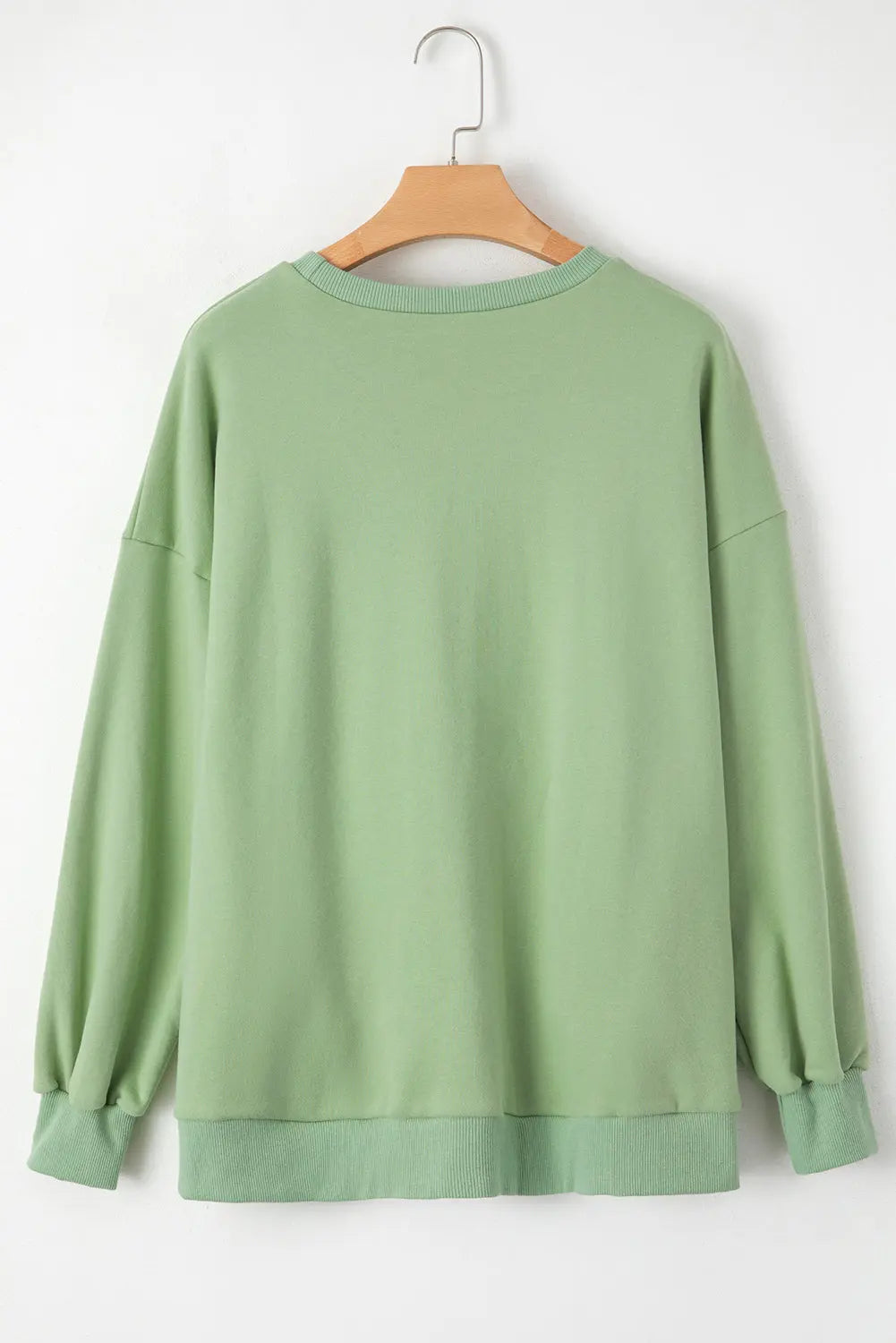 Bonbon Solid Fleece Lined Drop Shoulder High Low Sweatshirt Beagle Boutique Fashion Outlet