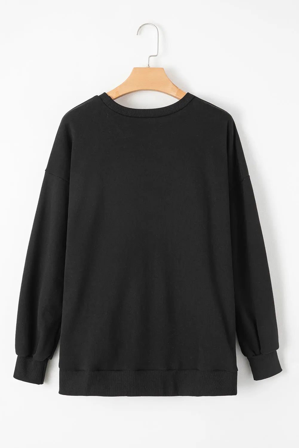 Bonbon Solid Fleece Lined Drop Shoulder High Low Sweatshirt Beagle Boutique Fashion Outlet