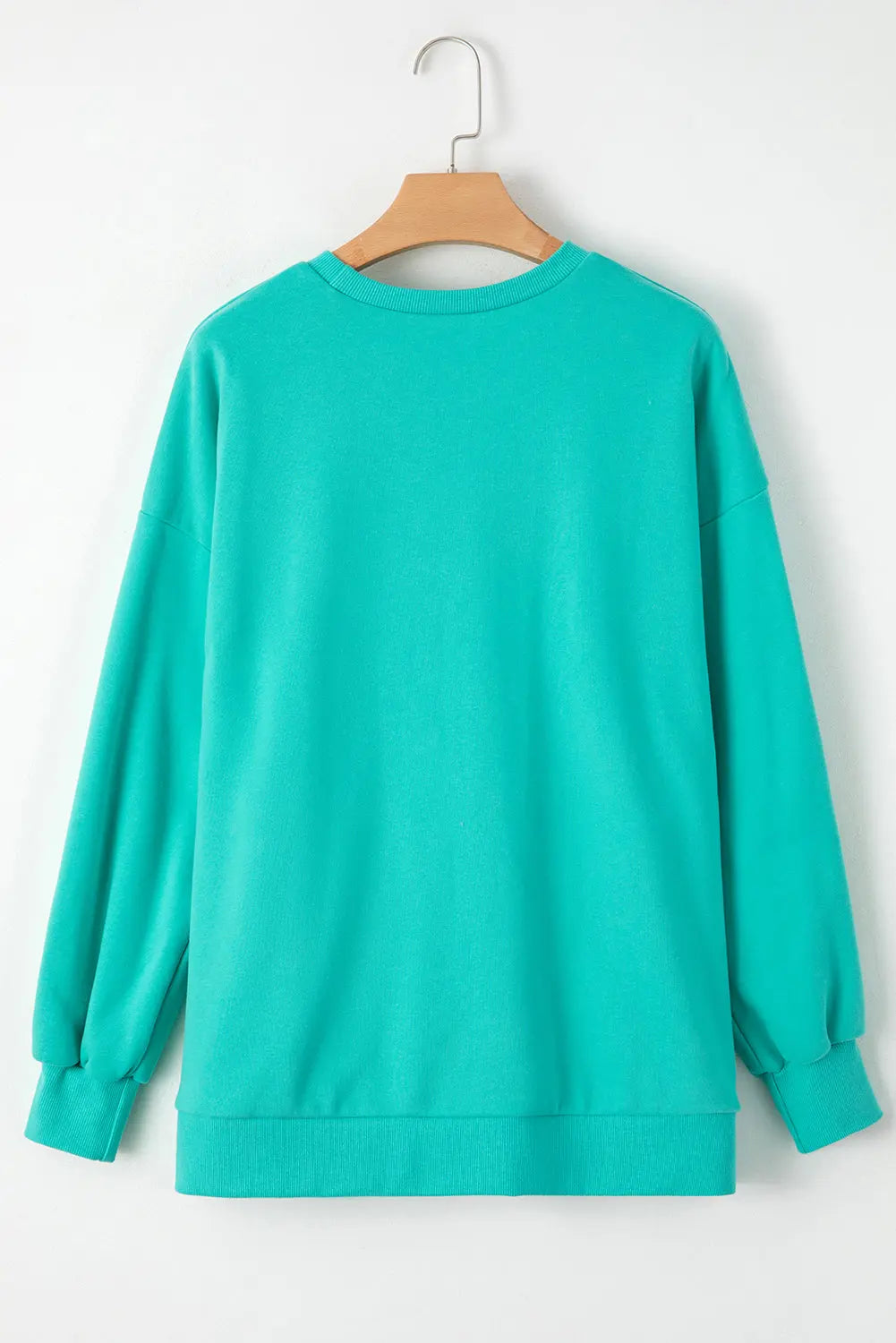 Bonbon Solid Fleece Lined Drop Shoulder High Low Sweatshirt Beagle Boutique Fashion Outlet