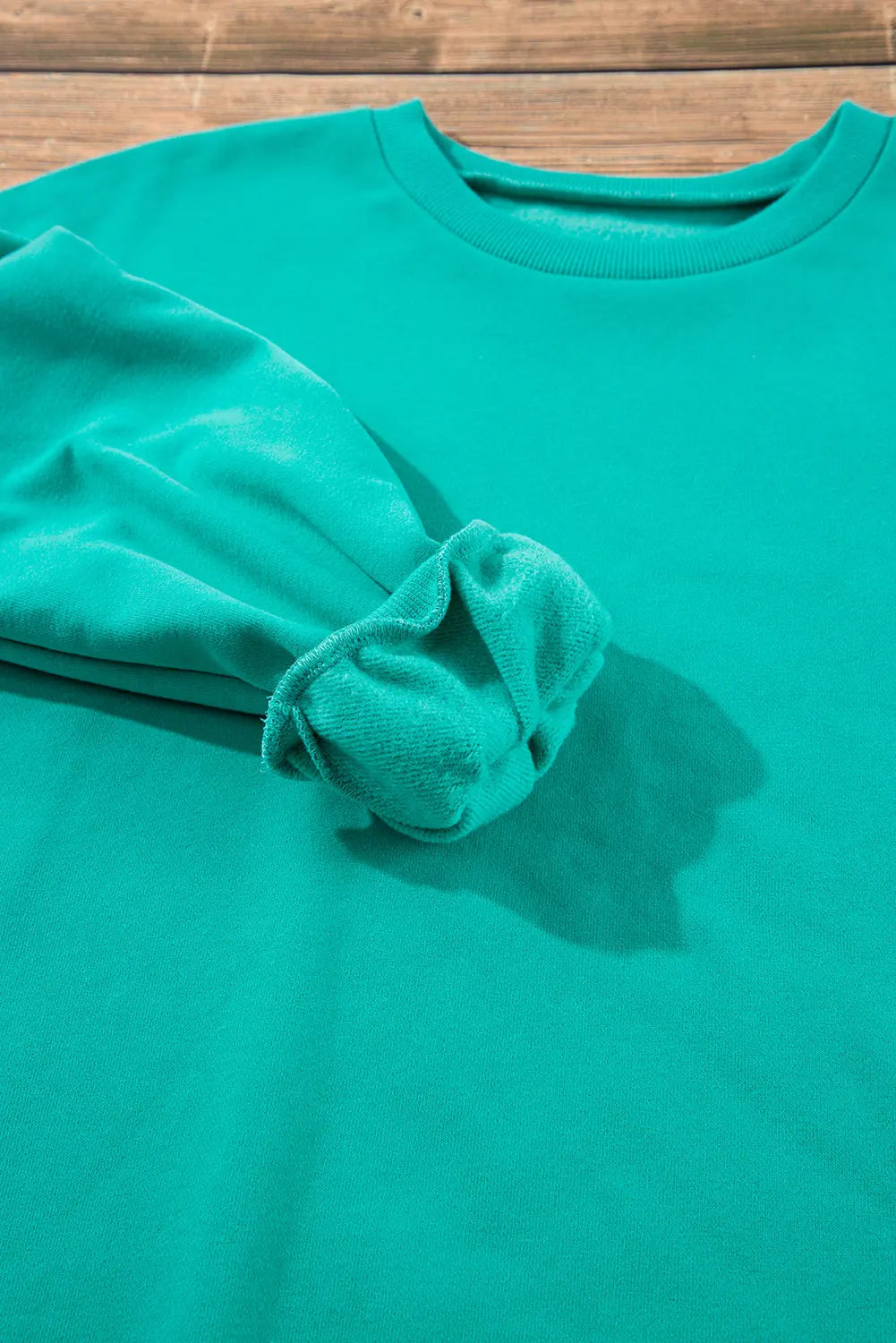 Bonbon Solid Fleece Lined Drop Shoulder High Low Sweatshirt Beagle Boutique Fashion Outlet
