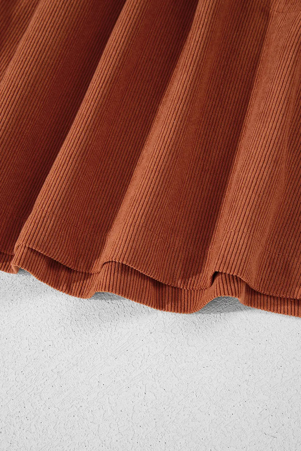 Gold Flame Corduroy Snap Buttons Empire Waist Bracelet Sleeve Dress - BB Fashion Outlet