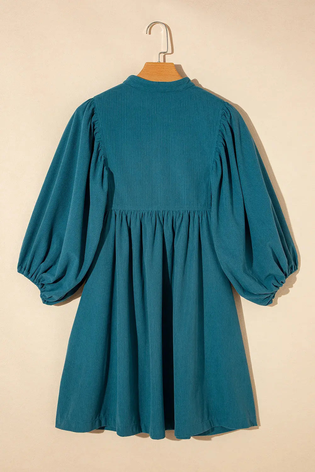 Gold Flame Corduroy Snap Buttons Empire Waist Bracelet Sleeve Dress Beagle Boutique Fashion Outlet