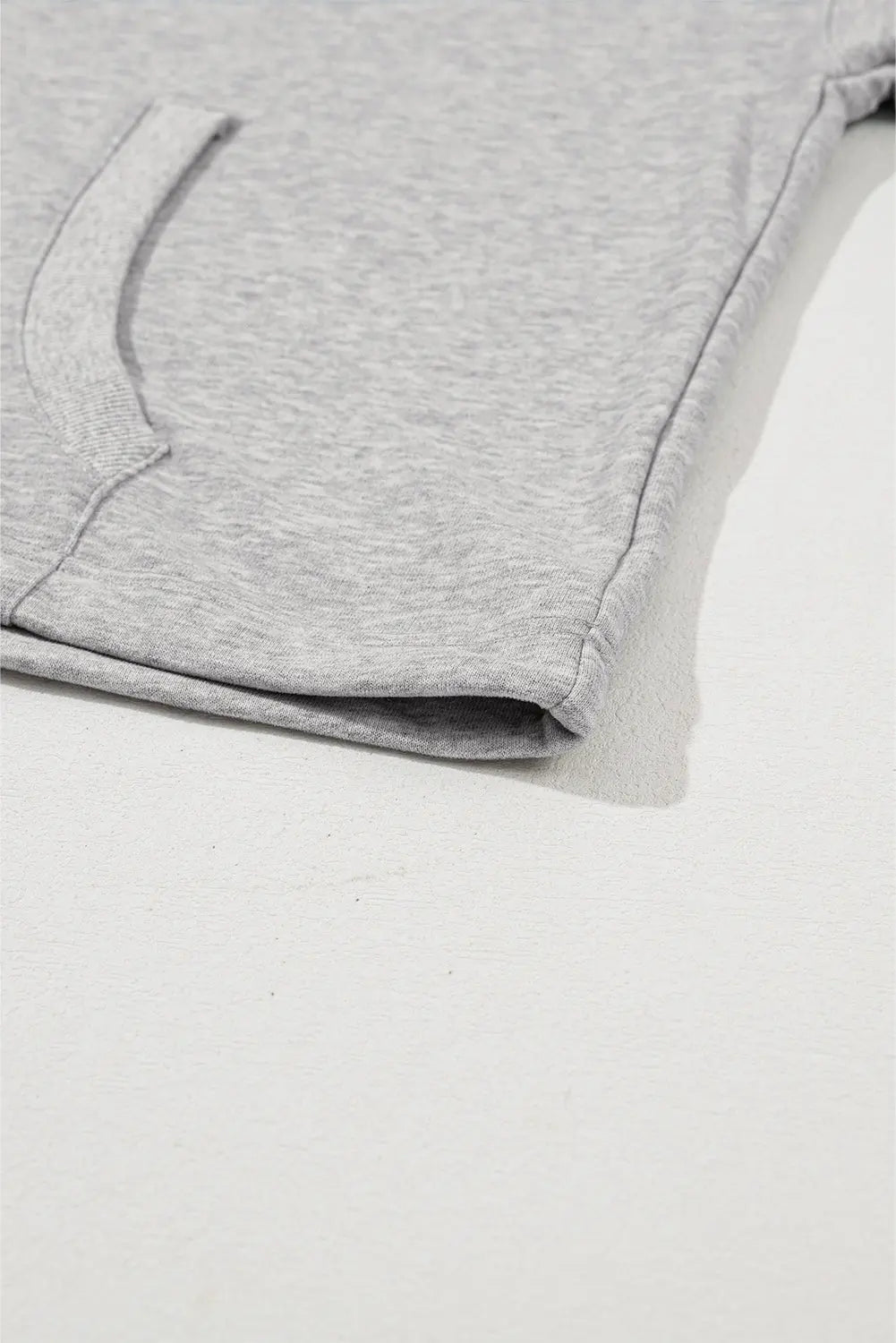 Light Grey Solid Kangaroo Pocket Half Zipper Oversized Hoodie Beagle Boutique Fashion Outlet