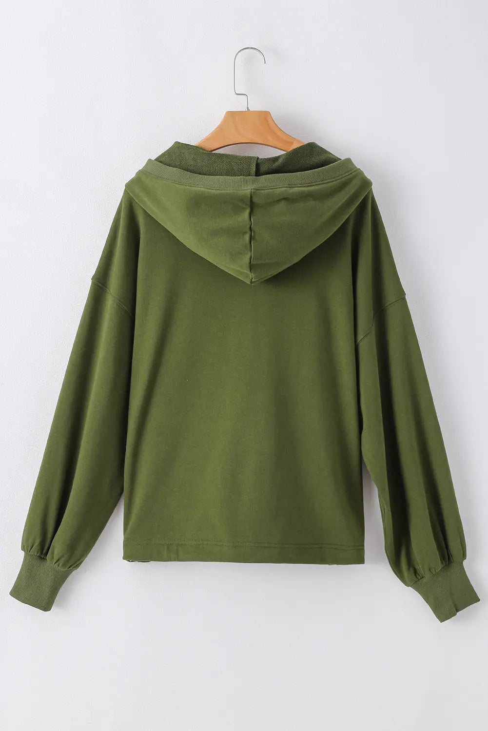 Light Grey Solid Kangaroo Pocket Half Zipper Oversized Hoodie Beagle Boutique Fashion Outlet