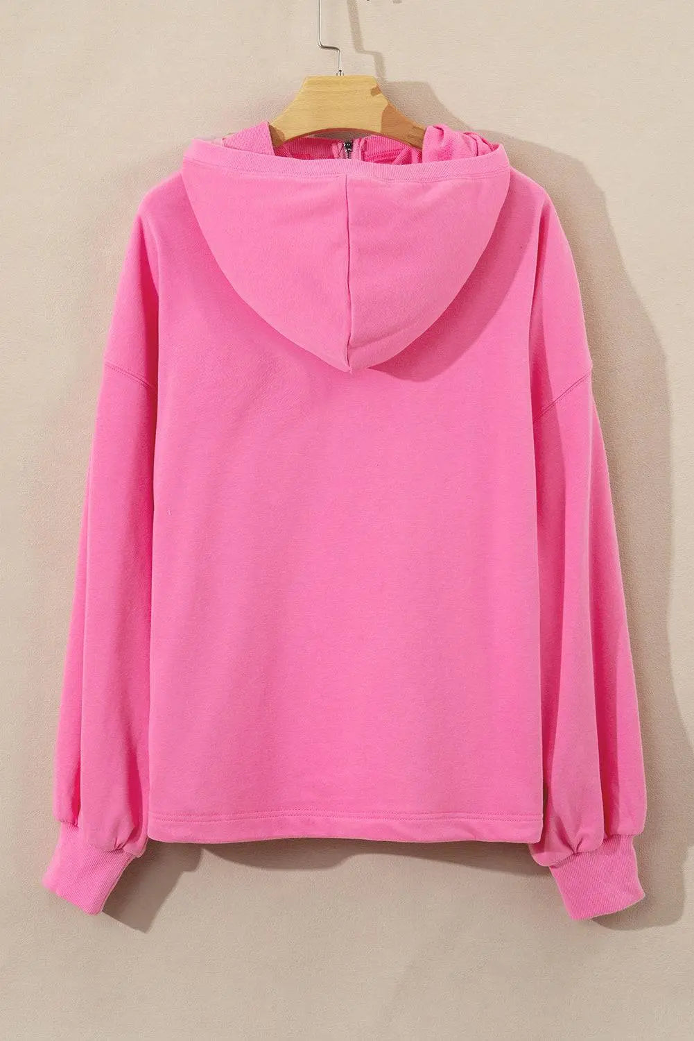 Light Grey Solid Kangaroo Pocket Half Zipper Oversized Hoodie Beagle Boutique Fashion Outlet
