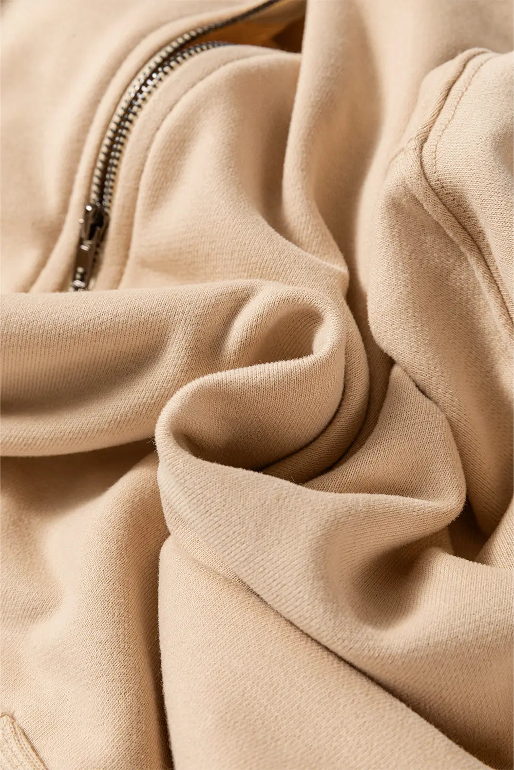 Light Grey Solid Kangaroo Pocket Half Zipper Oversized Hoodie Beagle Boutique Fashion Outlet