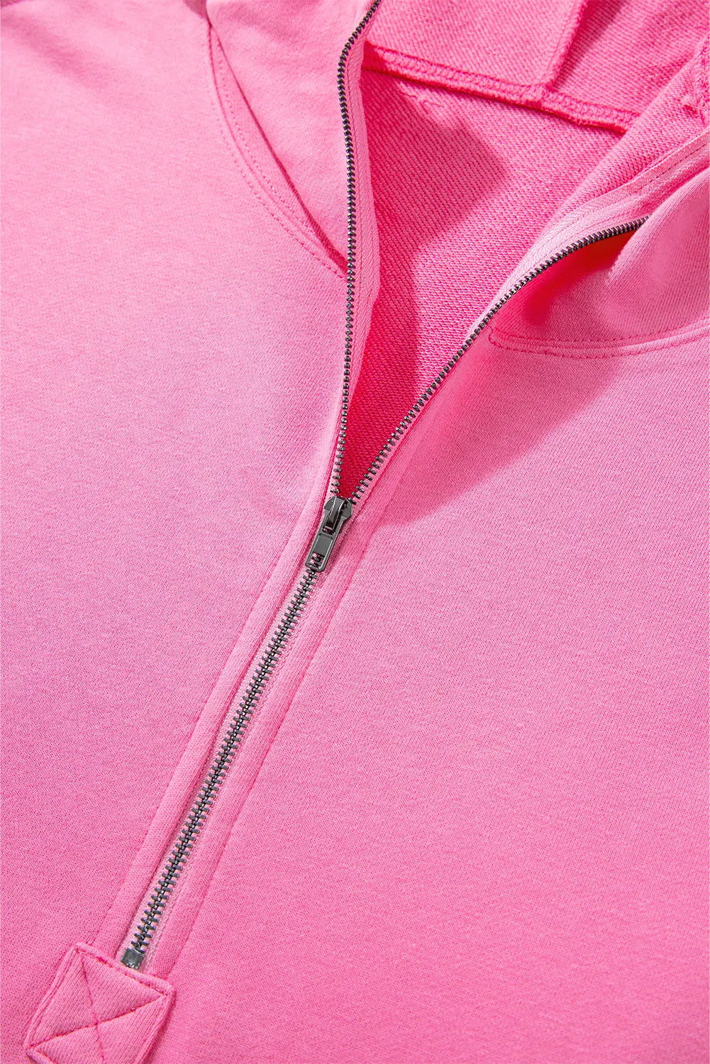 Light Grey Solid Kangaroo Pocket Half Zipper Oversized Hoodie Beagle Boutique Fashion Outlet