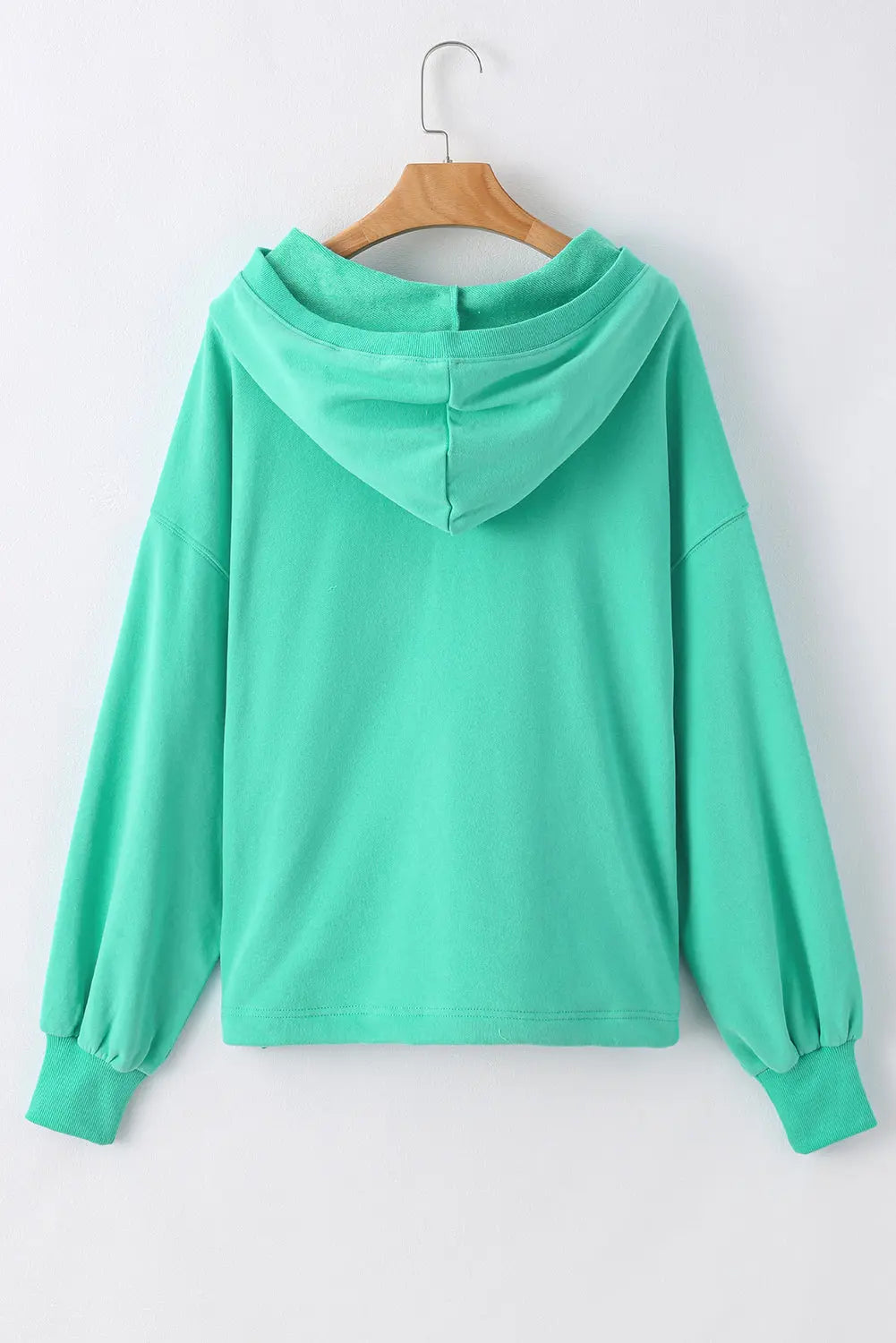 Light Grey Solid Kangaroo Pocket Half Zipper Oversized Hoodie Beagle Boutique Fashion Outlet