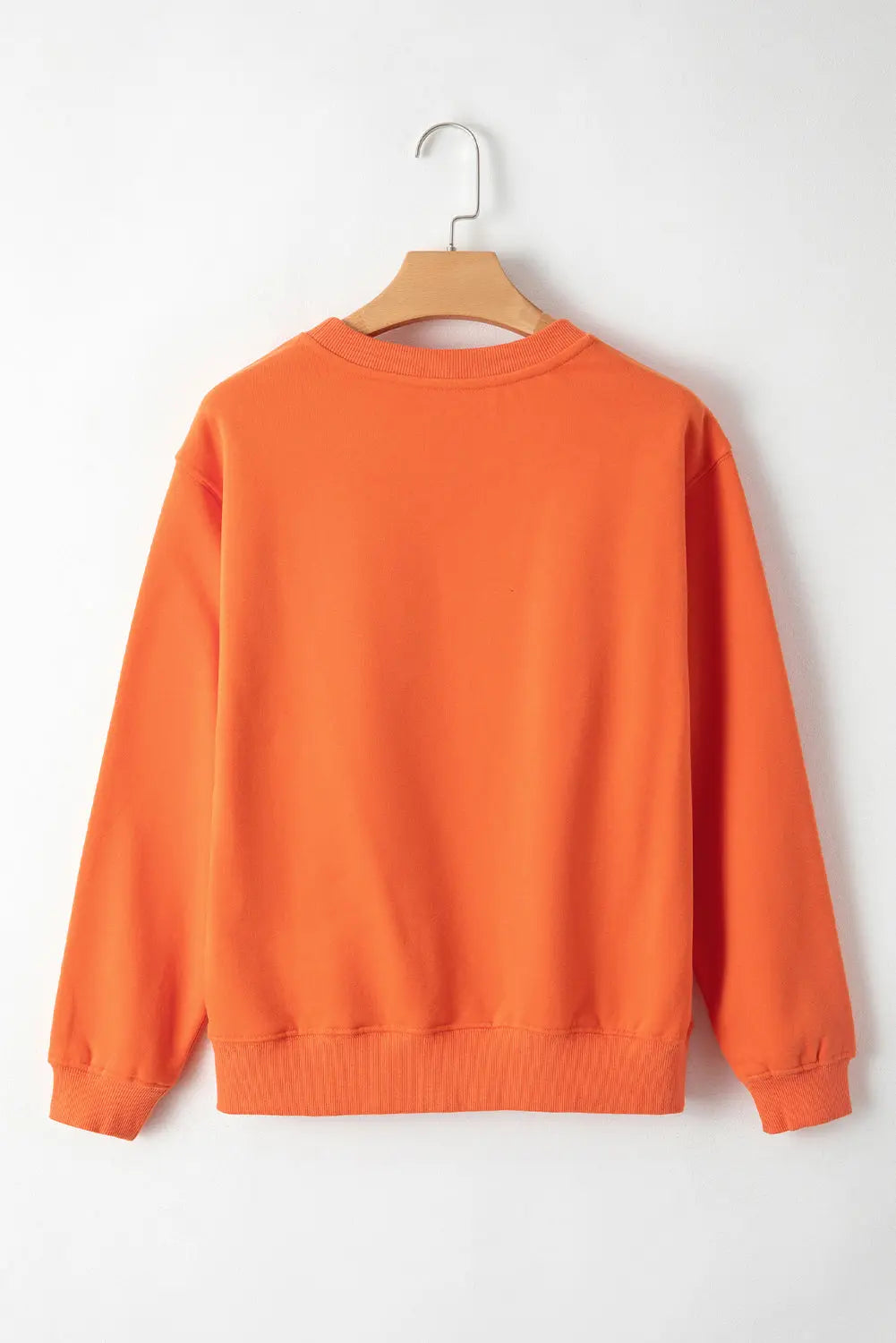 Russet Orange Solid Fleece Lined Drop Shoulder Terry Sweatshirt eAura