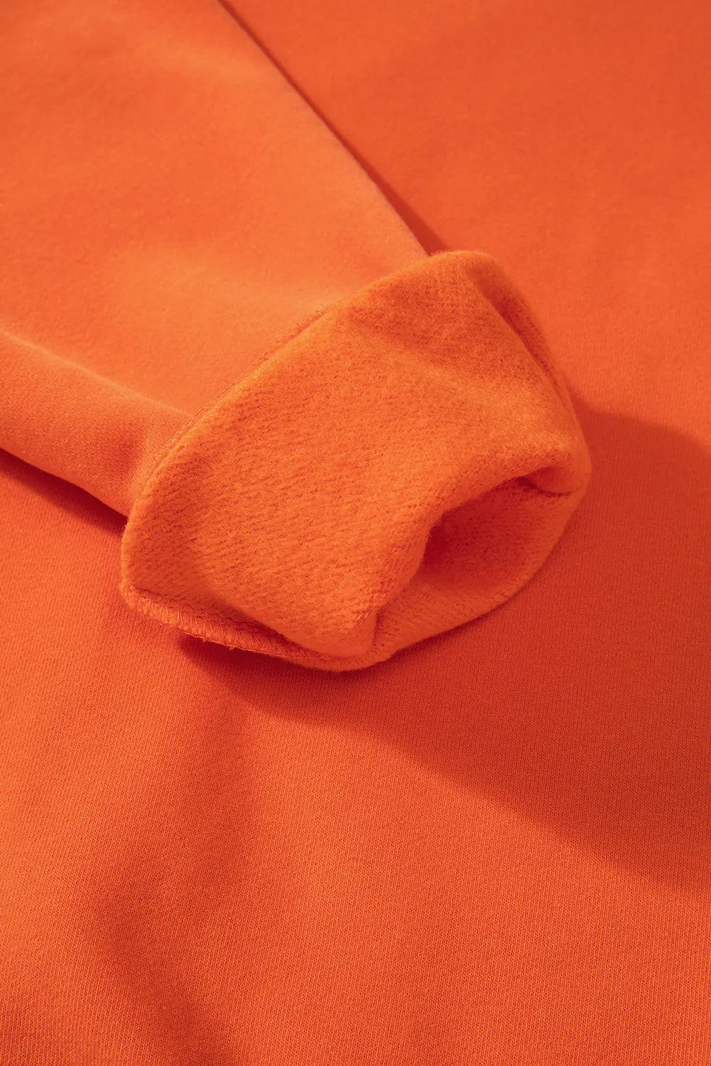 Russet Orange Solid Fleece Lined Drop Shoulder Terry Sweatshirt eAura
