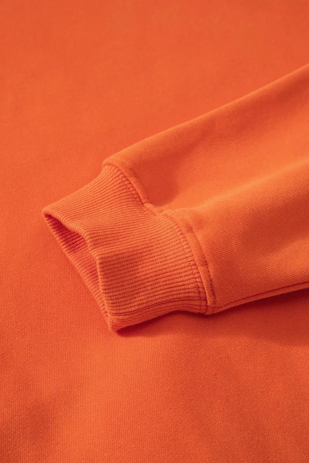 Russet Orange Solid Fleece Lined Drop Shoulder Terry Sweatshirt eAura