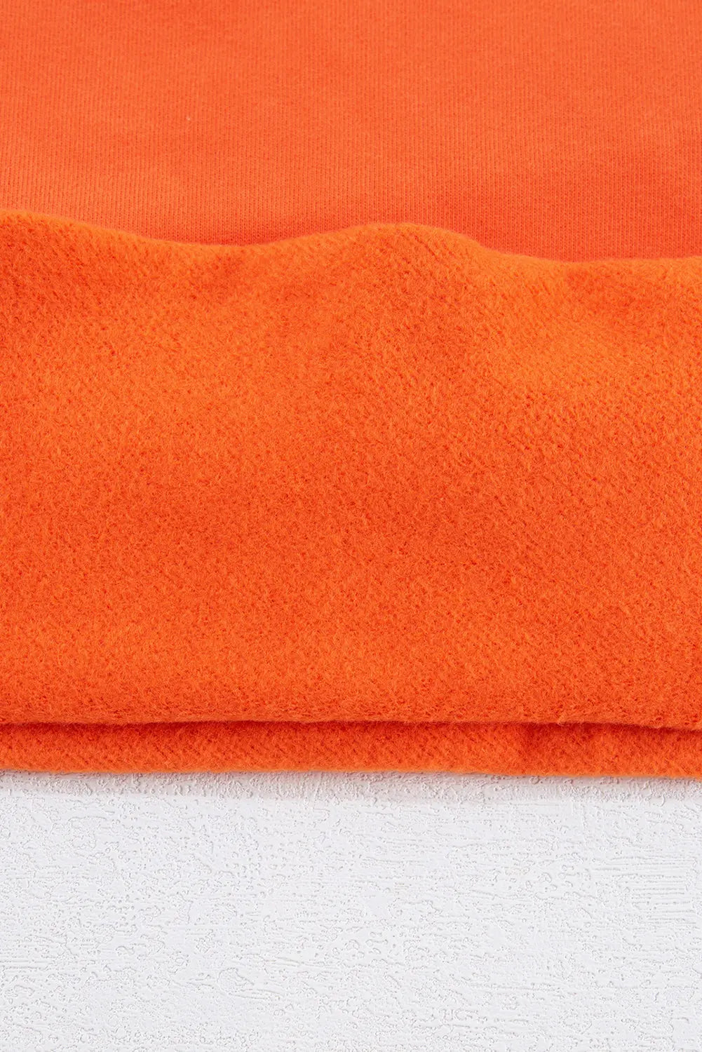 Russet Orange Solid Fleece Lined Drop Shoulder Terry Sweatshirt eAura
