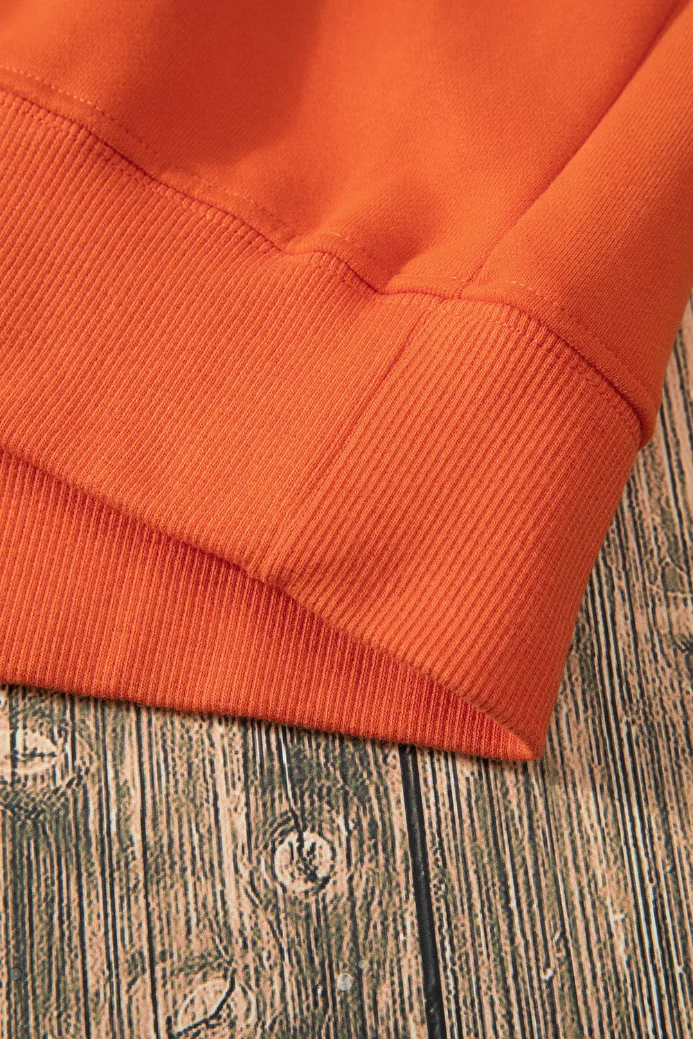 Russet Orange Solid Fleece Lined Drop Shoulder Terry Sweatshirt eAura