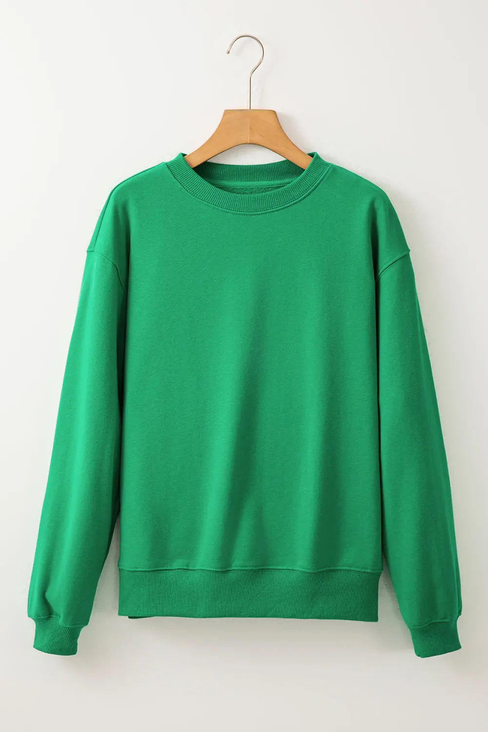 Russet Orange Solid Fleece Lined Drop Shoulder Terry Sweatshirt eAura