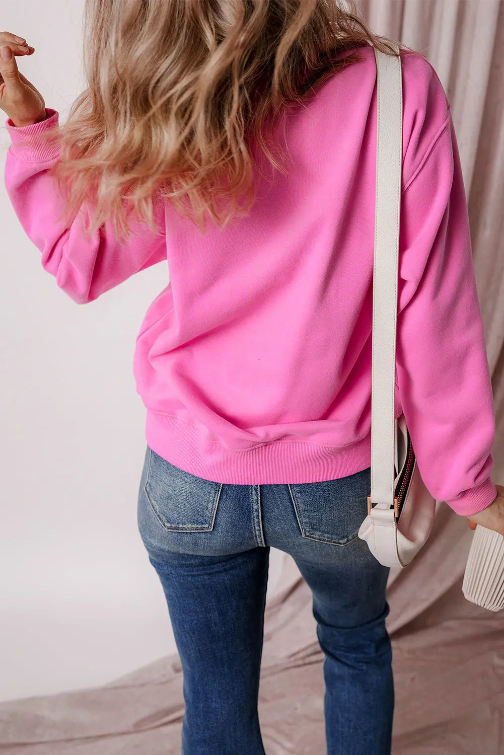 Russet Orange Solid Fleece Lined Drop Shoulder Terry Sweatshirt eAura