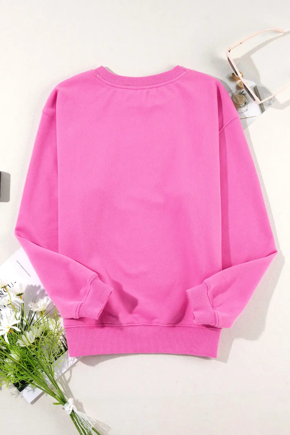 Russet Orange Solid Fleece Lined Drop Shoulder Terry Sweatshirt eAura