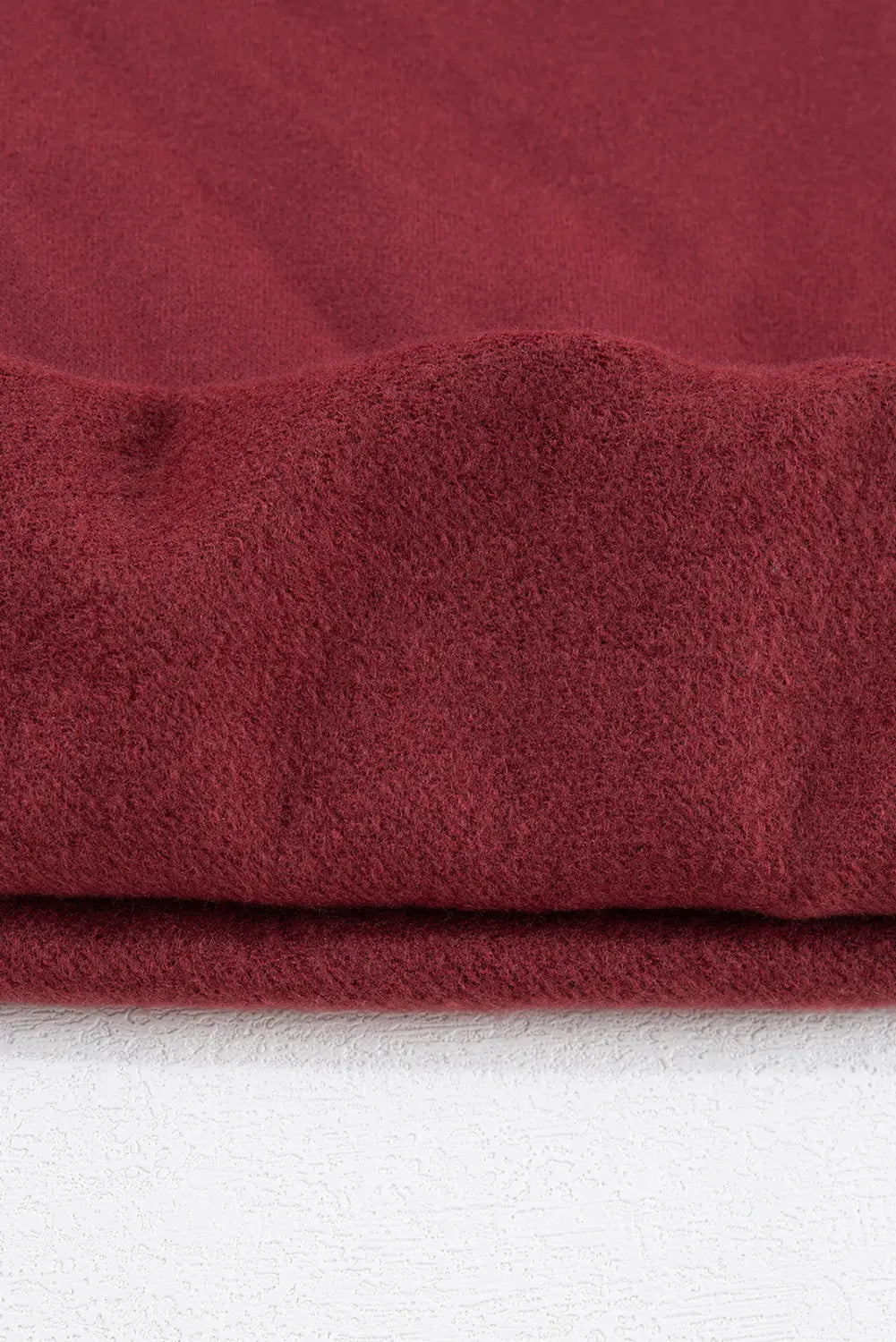 Russet Orange Solid Fleece Lined Drop Shoulder Terry Sweatshirt eAura