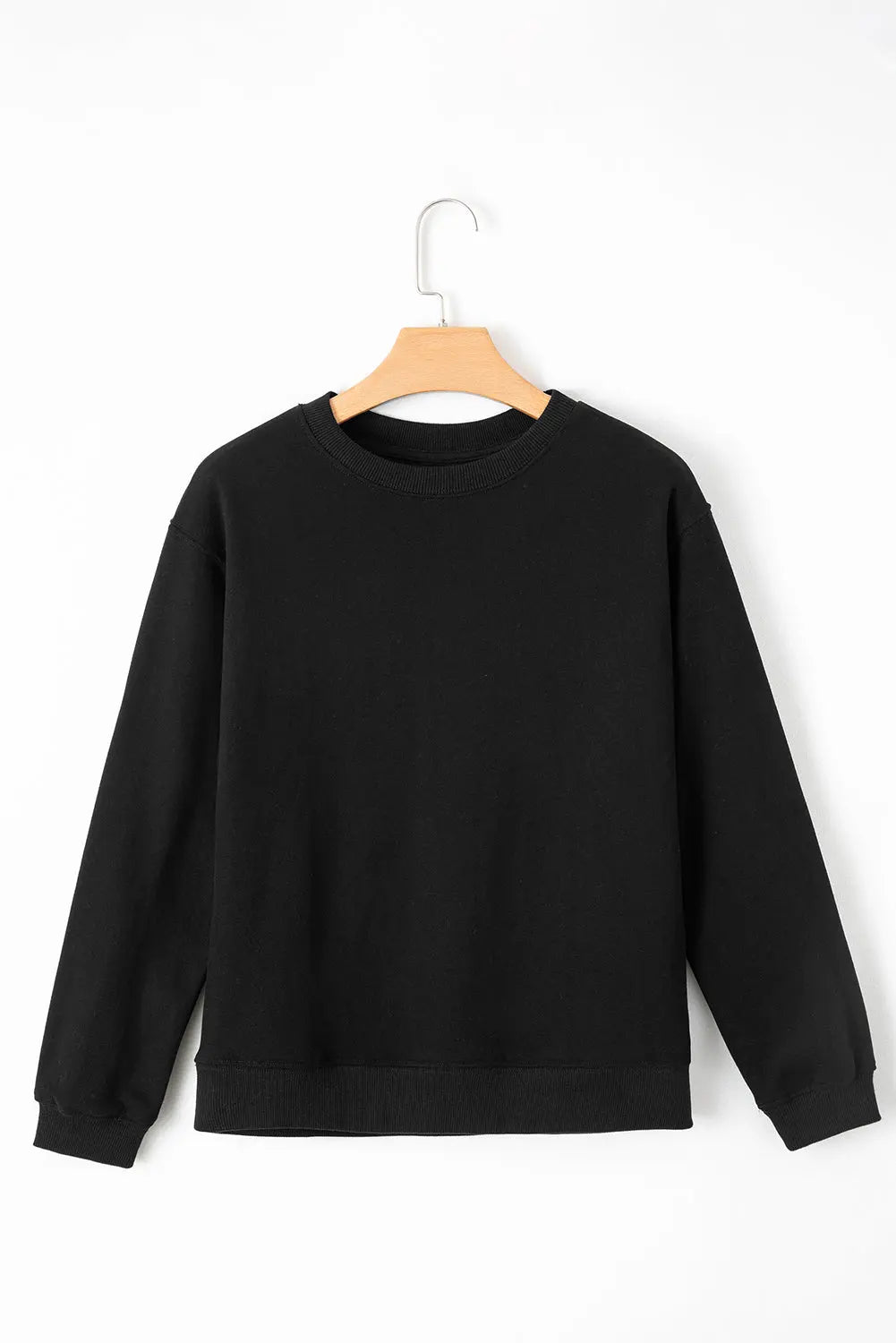 Russet Orange Solid Fleece Lined Drop Shoulder Terry Sweatshirt eAura