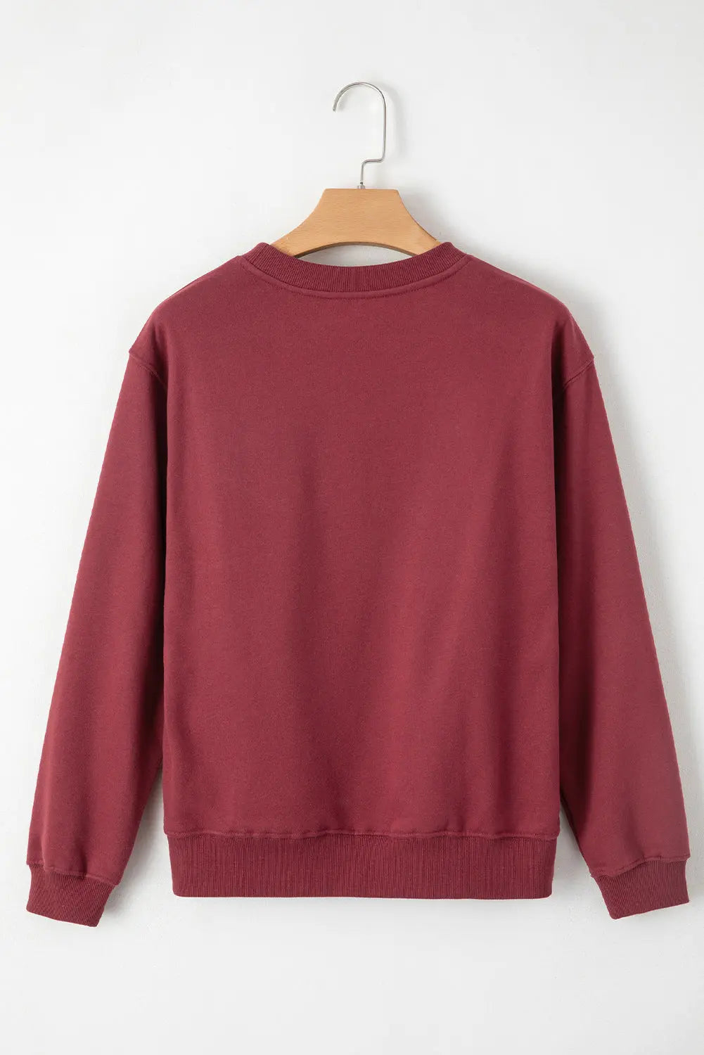 Russet Orange Solid Fleece Lined Drop Shoulder Terry Sweatshirt eAura