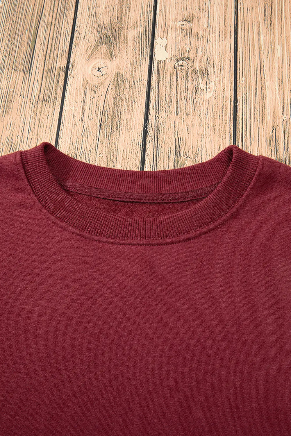 Russet Orange Solid Fleece Lined Drop Shoulder Terry Sweatshirt eAura