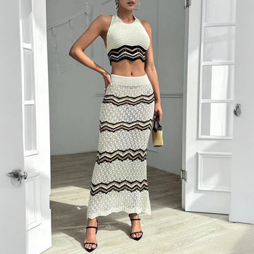Knit Maxi Skirt and Crop Top 2pc Co-ord Set eprolo