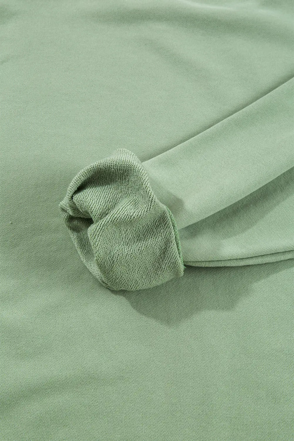 Smoke Green Plain Drop Shoulder Crewneck Pullover Sweatshirt eAura