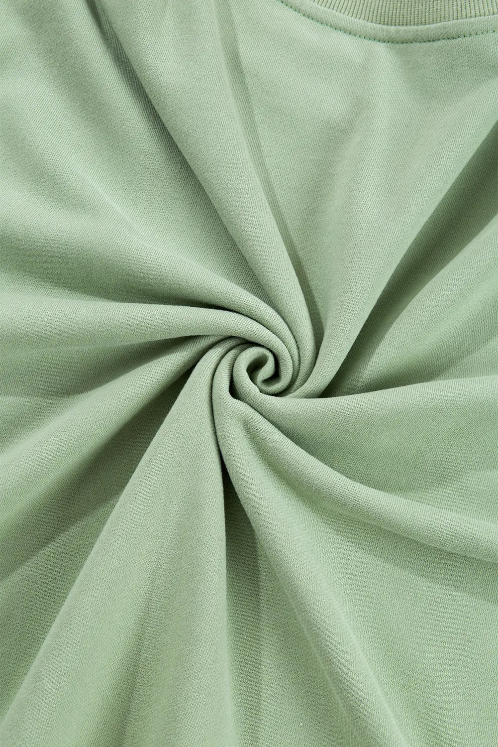 Smoke Green Plain Drop Shoulder Crewneck Pullover Sweatshirt eAura