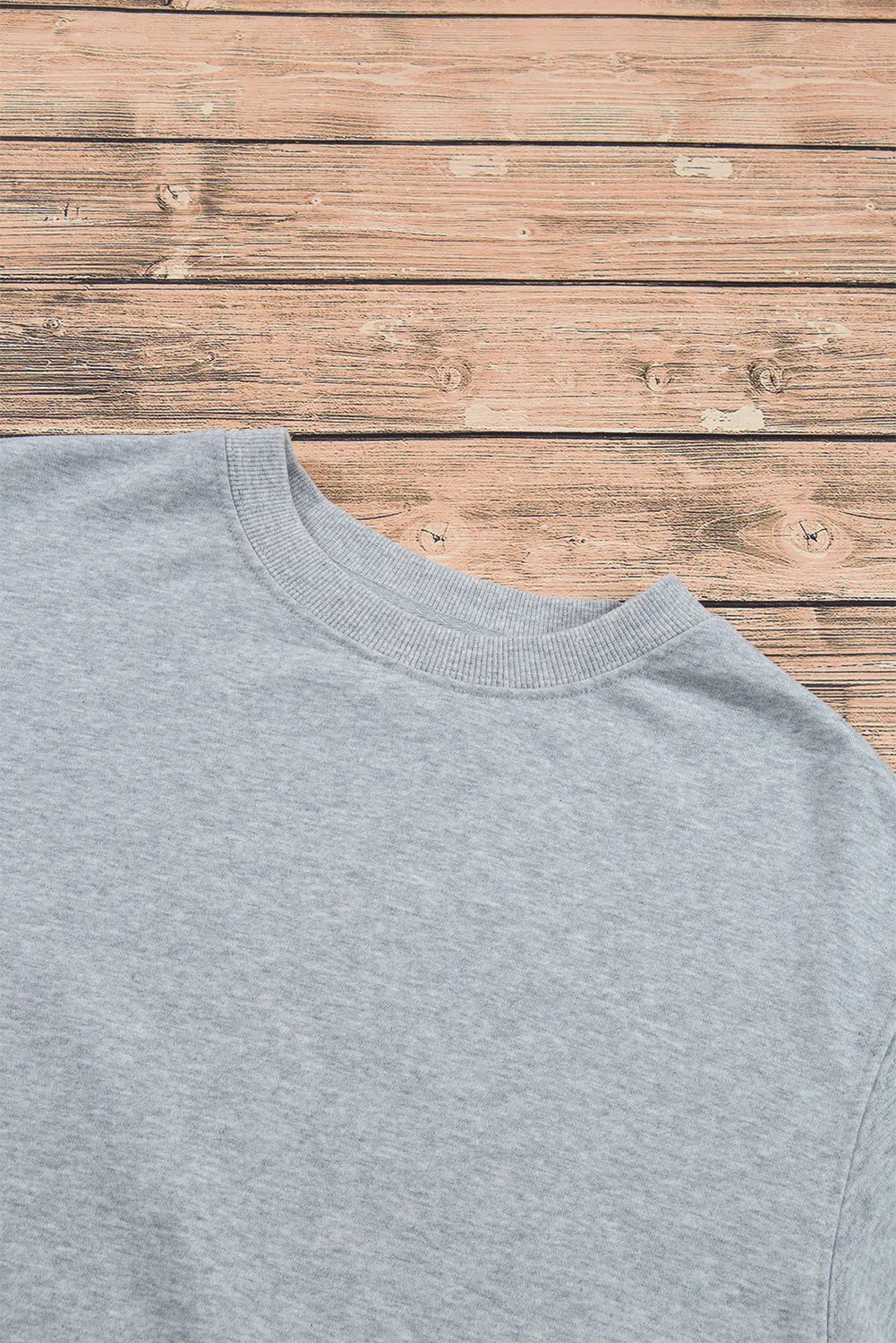 Smoke Green Plain Drop Shoulder Crewneck Pullover Sweatshirt eAura