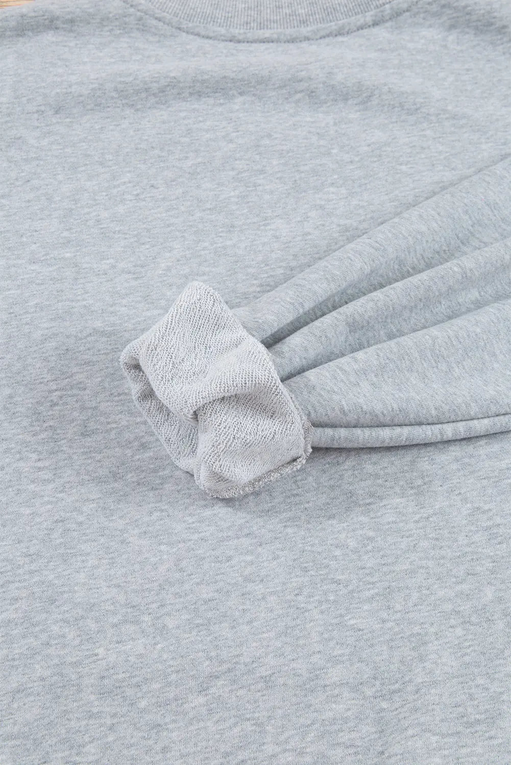 Smoke Green Plain Drop Shoulder Crewneck Pullover Sweatshirt eAura