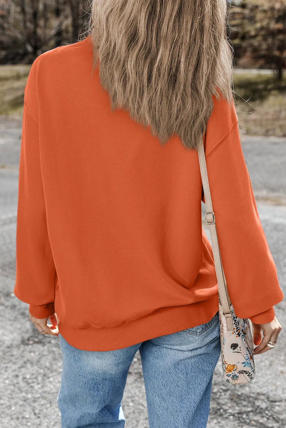 Smoke Green Plain Drop Shoulder Crewneck Pullover Sweatshirt eAura