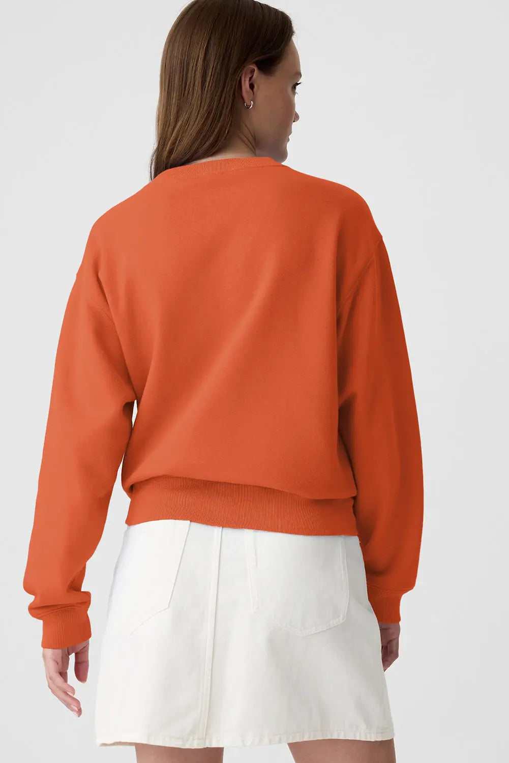 Smoke Green Plain Drop Shoulder Crewneck Pullover Sweatshirt eAura