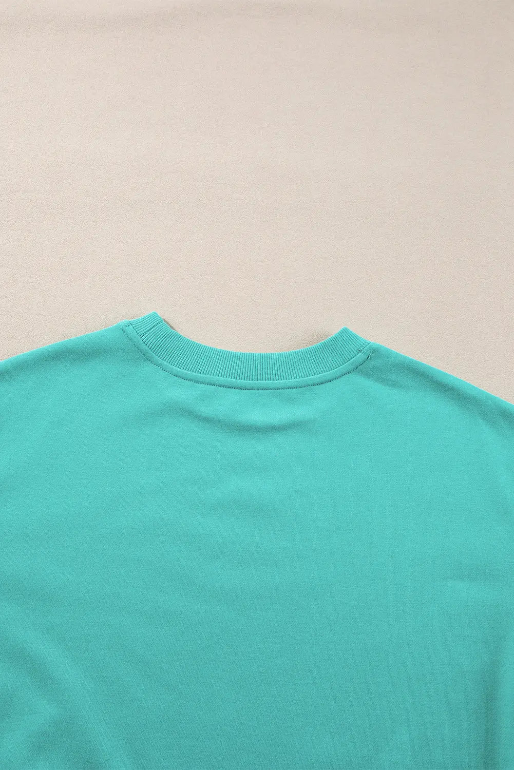 Smoke Green Plain Drop Shoulder Crewneck Pullover Sweatshirt eAura