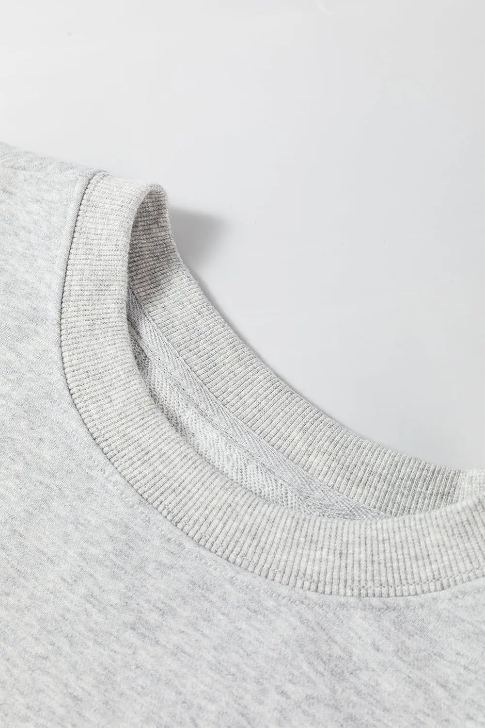 Smoke Green Plain Drop Shoulder Crewneck Pullover Sweatshirt eAura