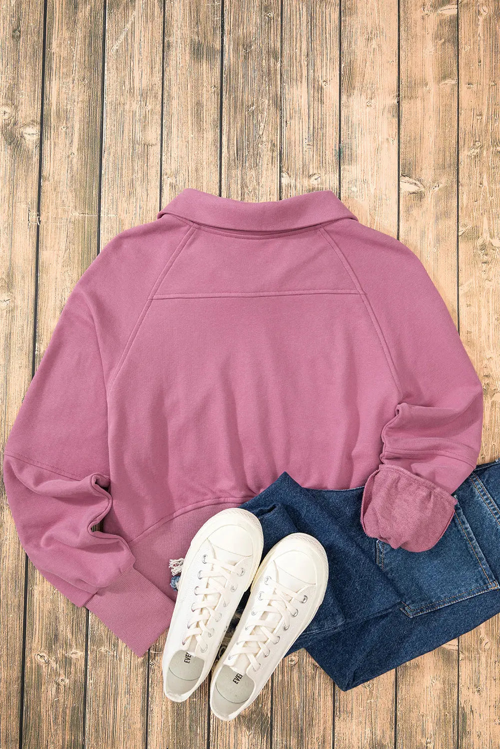 Valerian Quarter Zip Stand Neck Kangaroo Pocket Sweatshirt Beagle Boutique Fashion Outlet