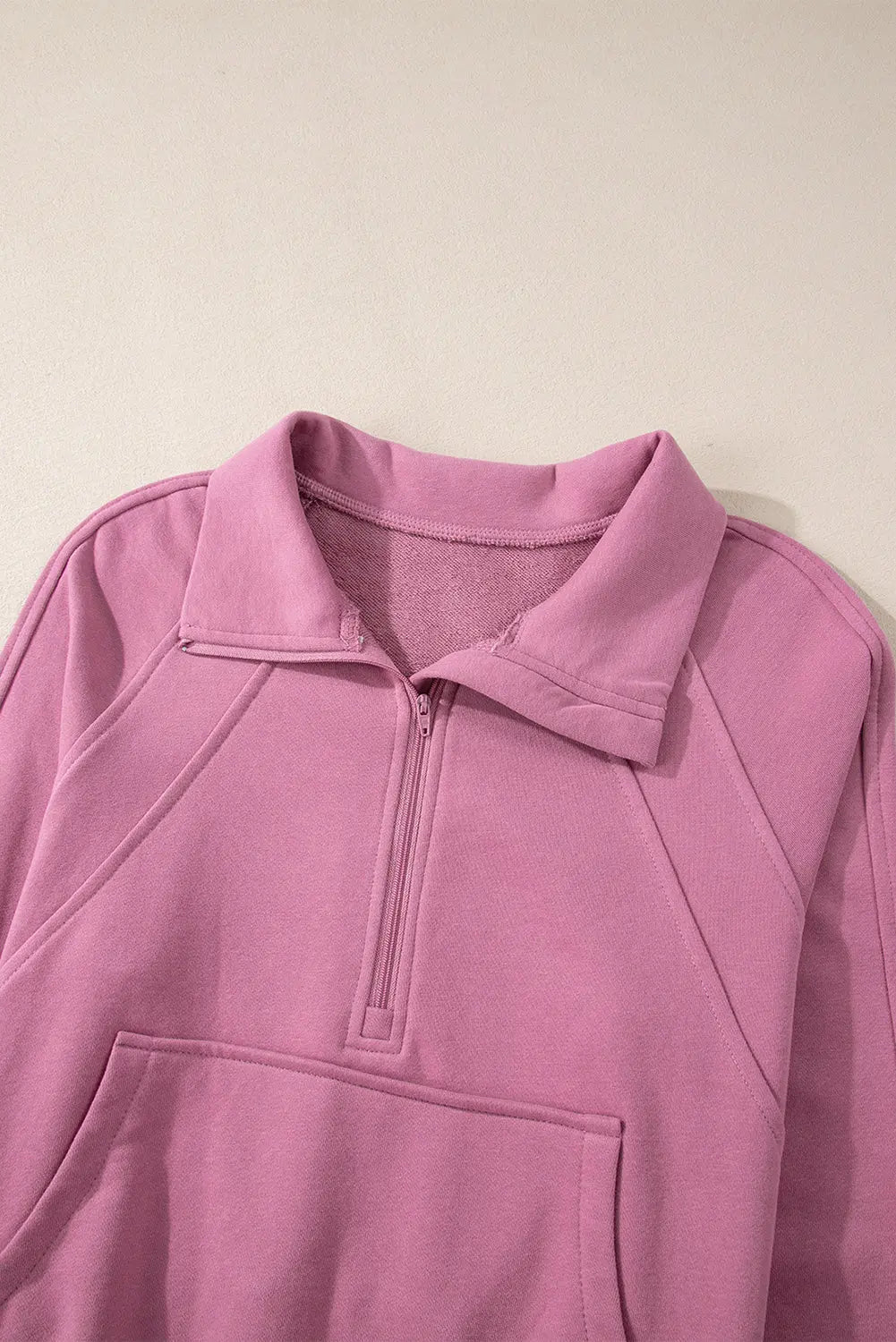 Valerian Quarter Zip Stand Neck Kangaroo Pocket Sweatshirt Beagle Boutique Fashion Outlet