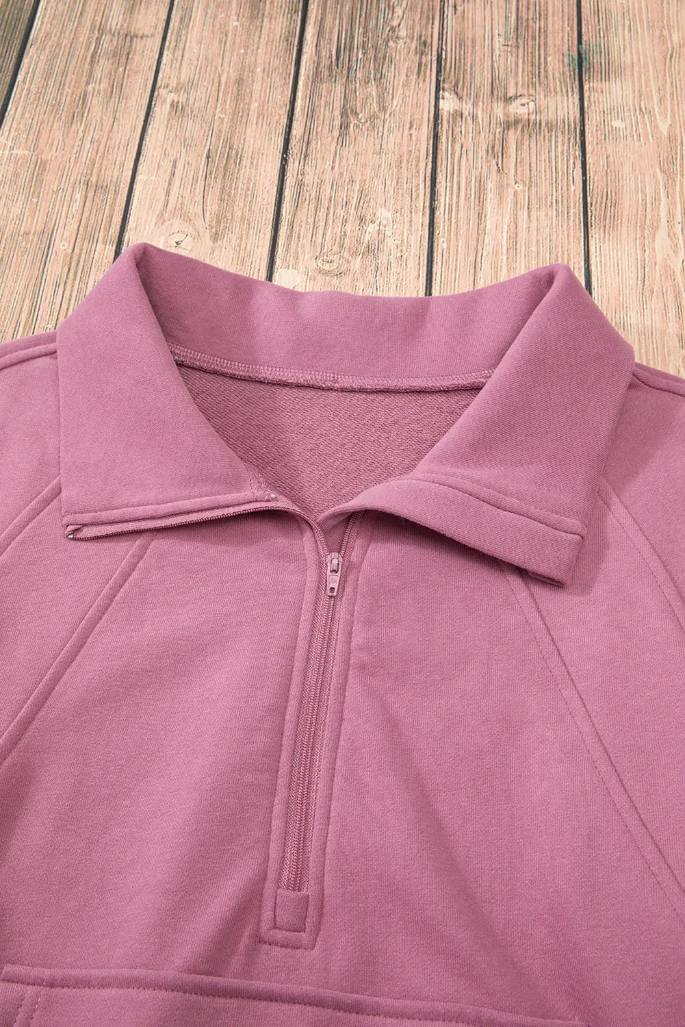 Valerian Quarter Zip Stand Neck Kangaroo Pocket Sweatshirt Beagle Boutique Fashion Outlet