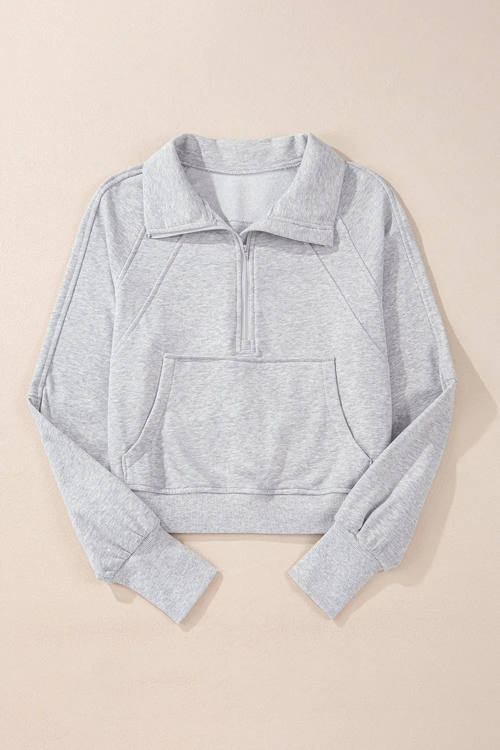Valerian Quarter Zip Stand Neck Kangaroo Pocket Sweatshirt Beagle Boutique Fashion Outlet