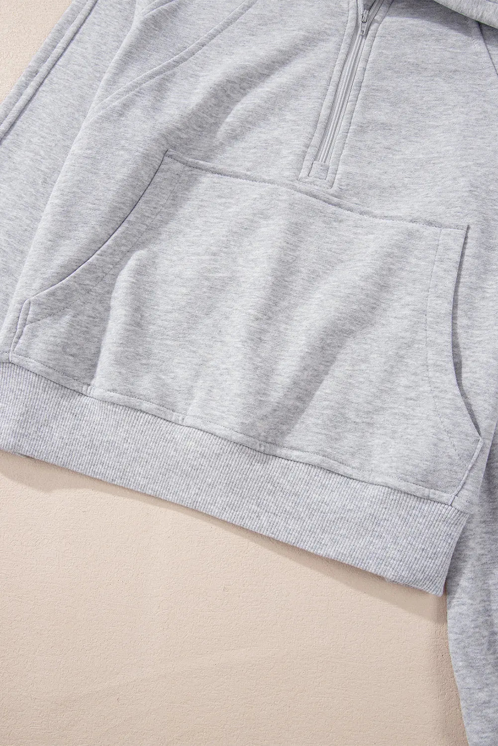 Valerian Quarter Zip Stand Neck Kangaroo Pocket Sweatshirt Beagle Boutique Fashion Outlet