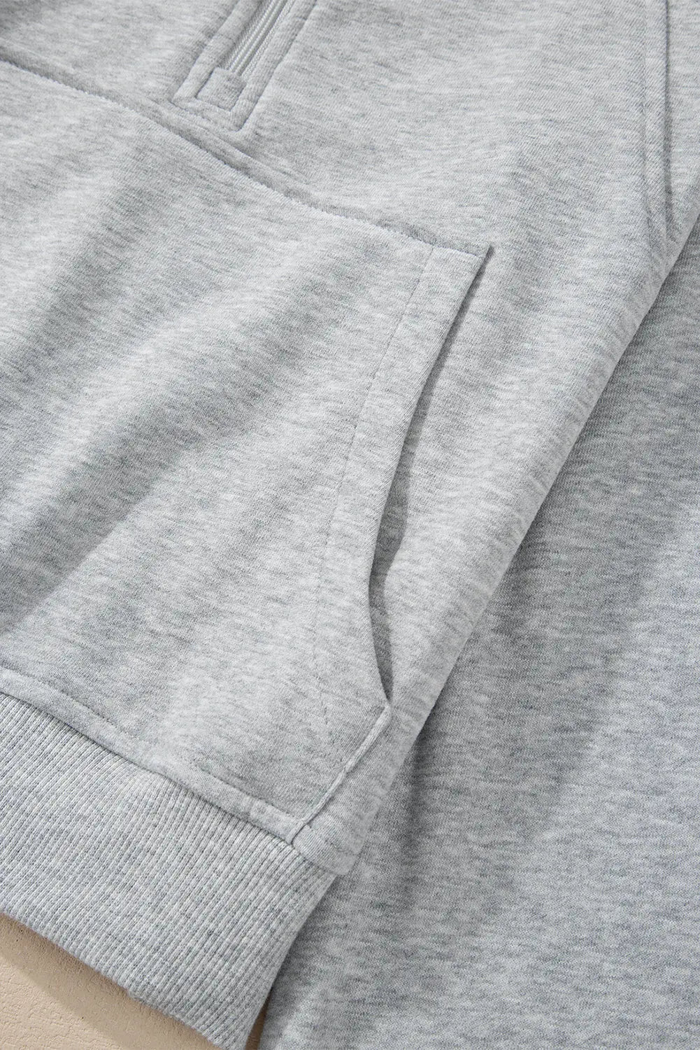 Valerian Quarter Zip Stand Neck Kangaroo Pocket Sweatshirt Beagle Boutique Fashion Outlet
