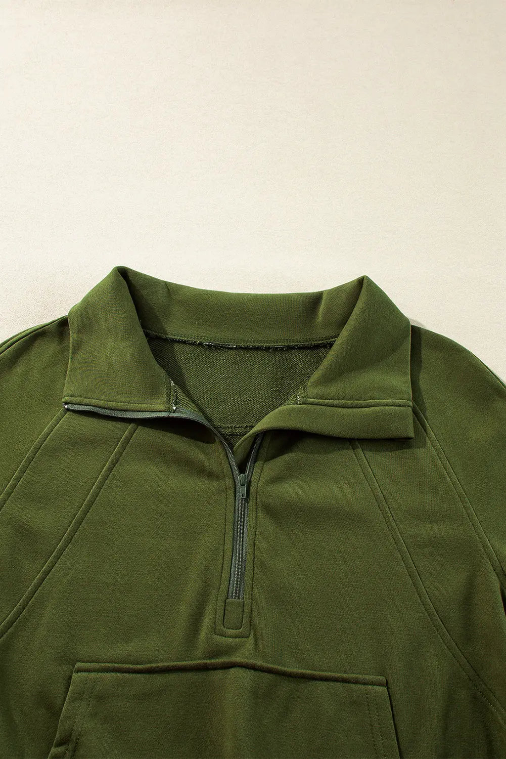 Valerian Quarter Zip Stand Neck Kangaroo Pocket Sweatshirt Beagle Boutique Fashion Outlet