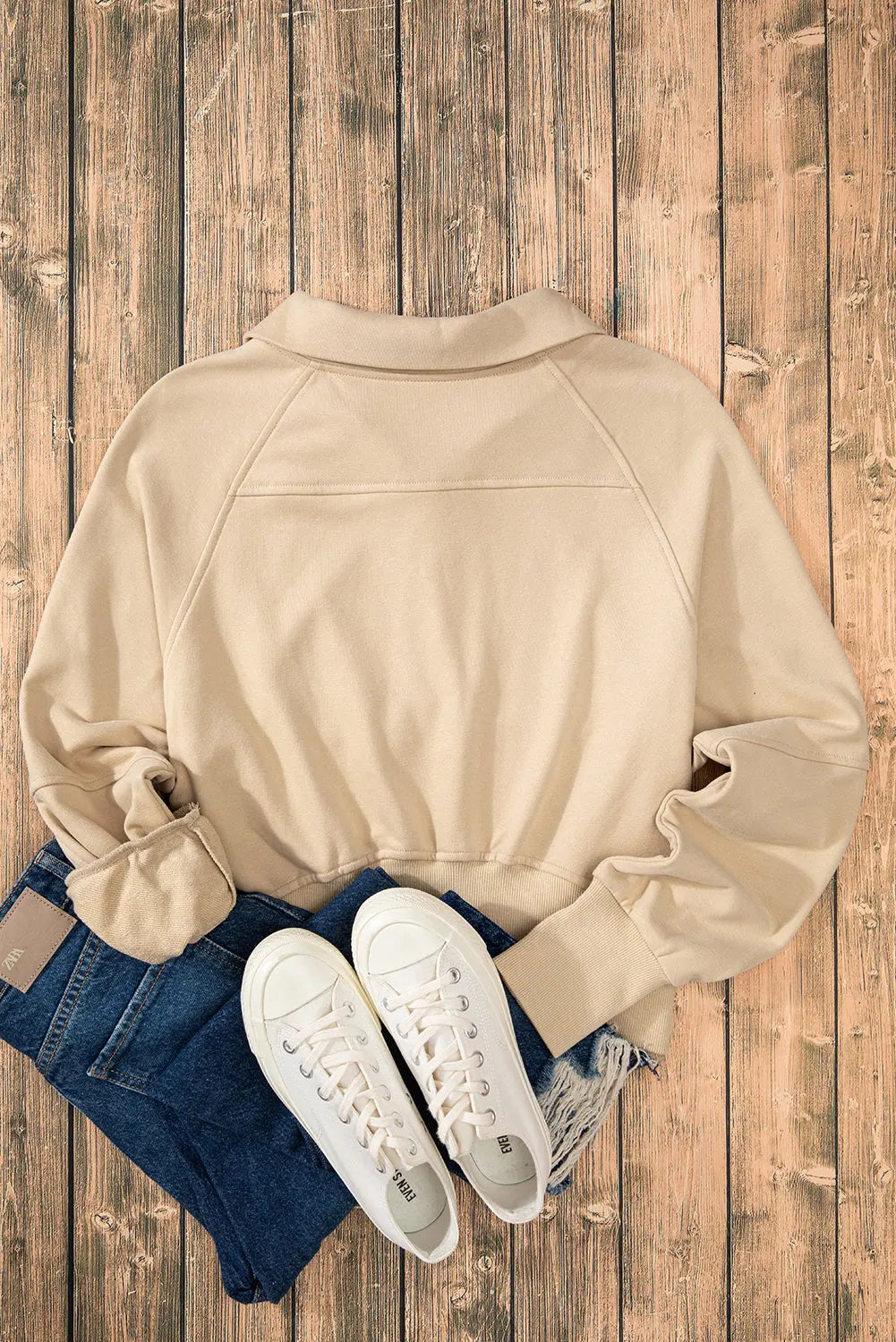 Valerian Quarter Zip Stand Neck Kangaroo Pocket Sweatshirt Beagle Boutique Fashion Outlet