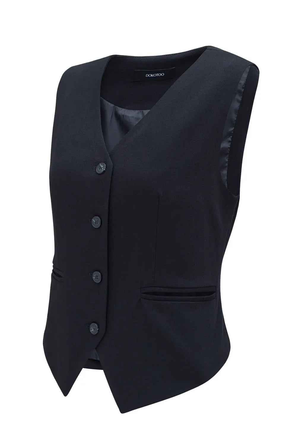 White Solid Colour Button up Waistcoat Beagle Boutique Fashion Outlet