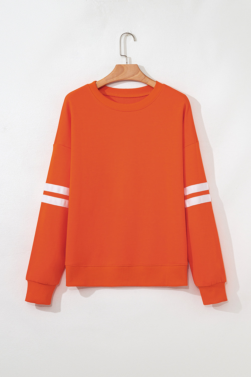 Striped Detail Drop Shoulder Oversized Sweatshirt eAura
