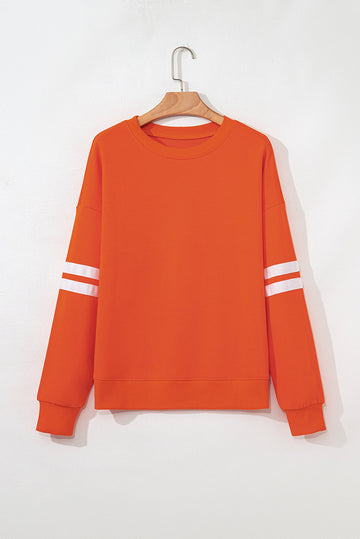Striped Detail Drop Shoulder Oversized Sweatshirt eAura