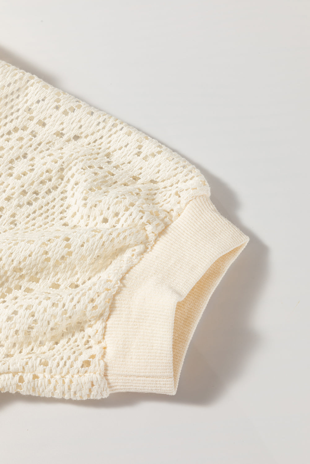 Jet Stream Lace Crochet Short Sleeve Round Neck T Shirt eAura