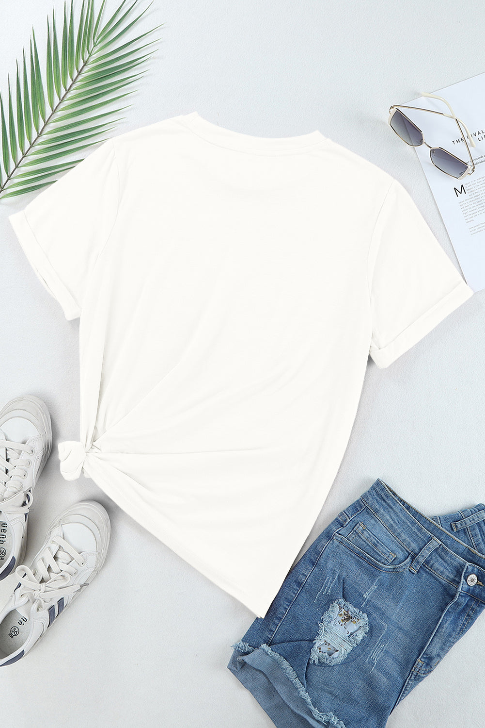 Casual Plain Crew Neck Tee T-Shirt Dear-Lover Dropshipping